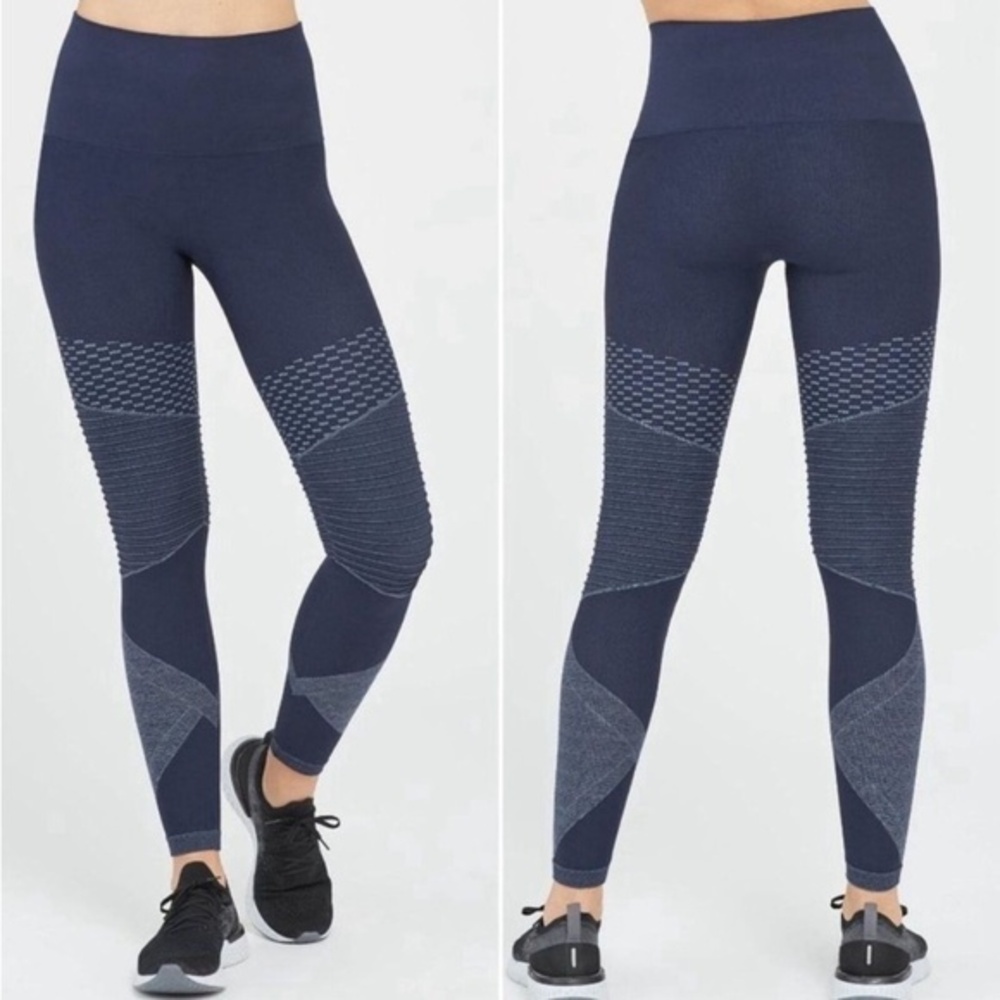 SPANX Seamless Legging Moto Leggings Indigo Sky navy blue NWT New